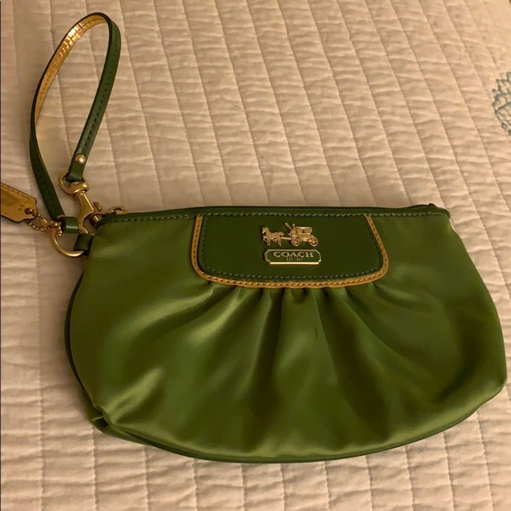Green Coach Wristlet